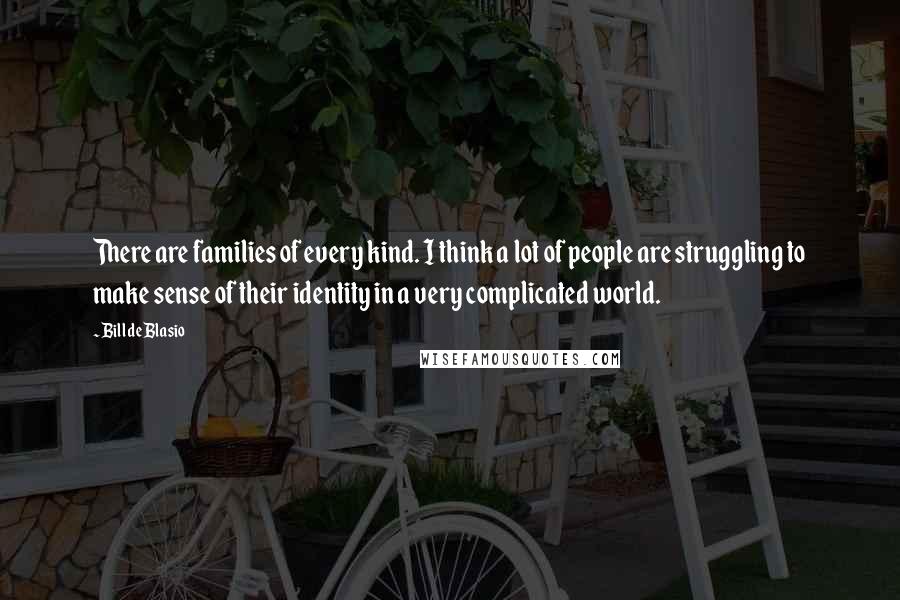 Bill De Blasio Quotes: There are families of every kind. I think a lot of people are struggling to make sense of their identity in a very complicated world.