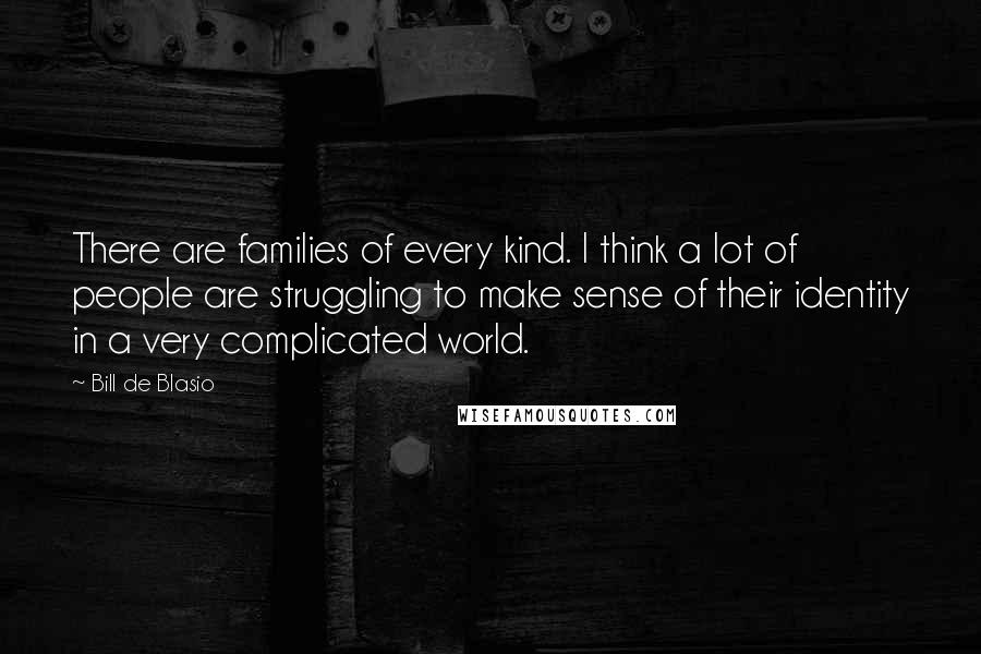 Bill De Blasio Quotes: There are families of every kind. I think a lot of people are struggling to make sense of their identity in a very complicated world.