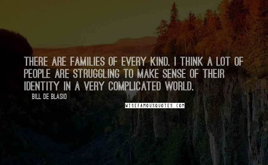 Bill De Blasio Quotes: There are families of every kind. I think a lot of people are struggling to make sense of their identity in a very complicated world.