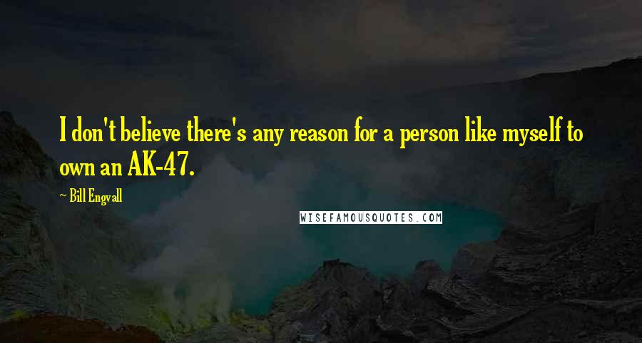 Bill Engvall Quotes: I don't believe there's any reason for a person like myself to own an AK-47.