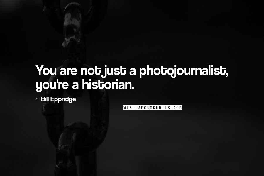 Bill Eppridge Quotes: You are not just a photojournalist, you're a historian.