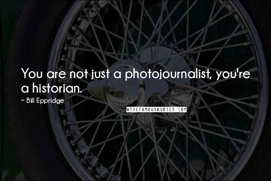 Bill Eppridge Quotes: You are not just a photojournalist, you're a historian.