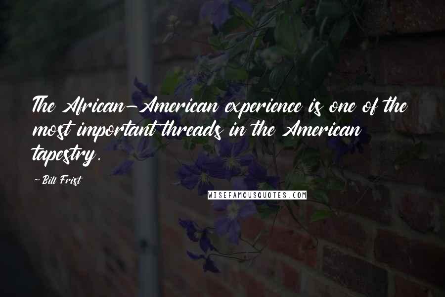 Bill Frist Quotes: The African-American experience is one of the most important threads in the American tapestry.