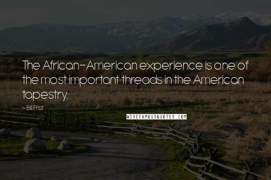Bill Frist Quotes: The African-American experience is one of the most important threads in the American tapestry.