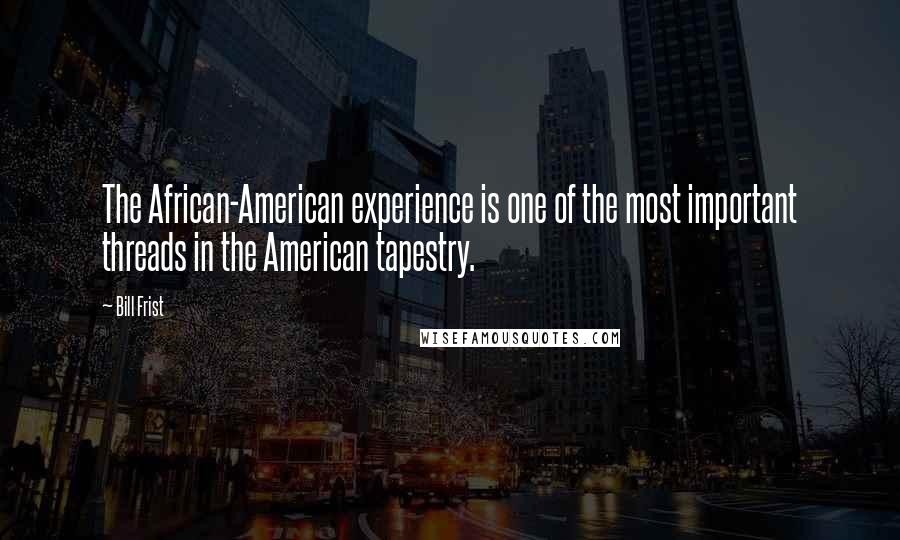 Bill Frist Quotes: The African-American experience is one of the most important threads in the American tapestry.