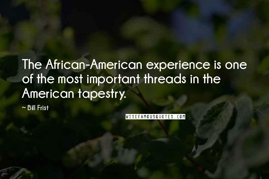 Bill Frist Quotes: The African-American experience is one of the most important threads in the American tapestry.