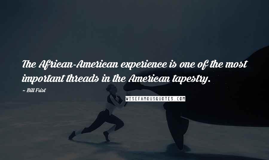 Bill Frist Quotes: The African-American experience is one of the most important threads in the American tapestry.