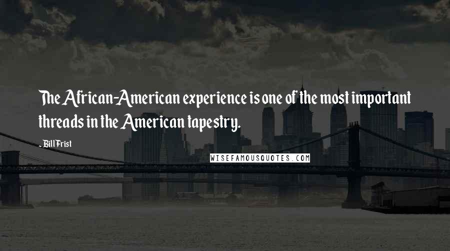 Bill Frist Quotes: The African-American experience is one of the most important threads in the American tapestry.