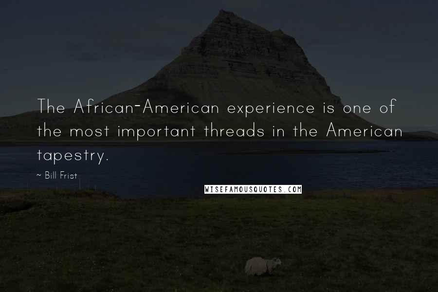 Bill Frist Quotes: The African-American experience is one of the most important threads in the American tapestry.