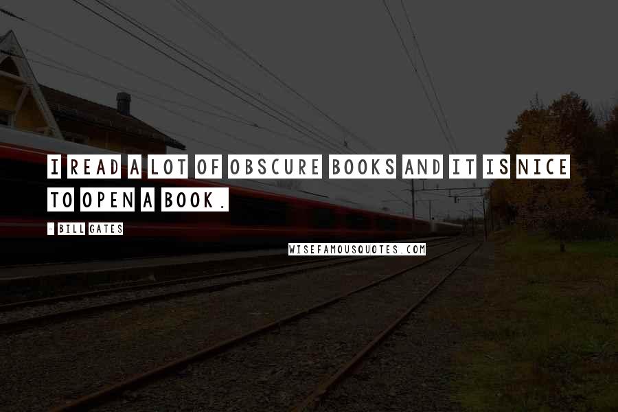 Bill Gates Quotes: I read a lot of obscure books and it is nice to open a book.