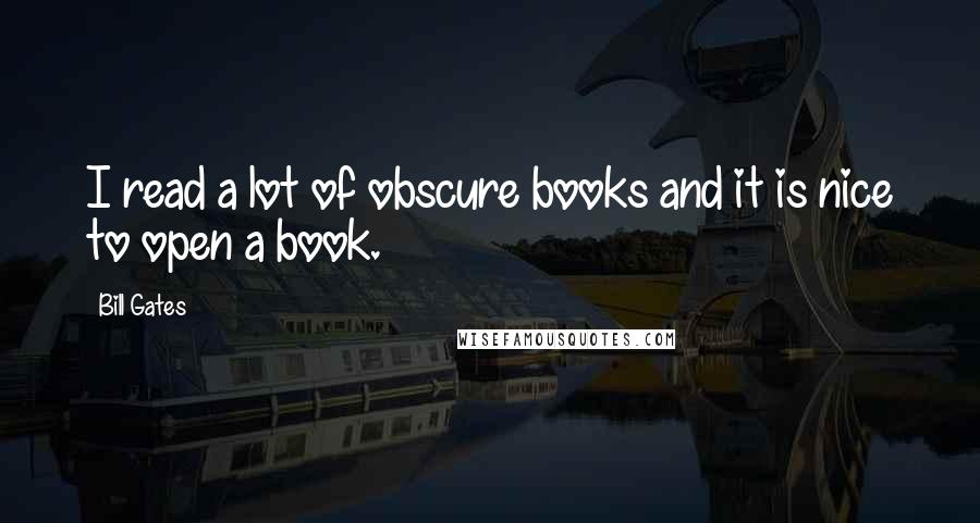 Bill Gates Quotes: I read a lot of obscure books and it is nice to open a book.