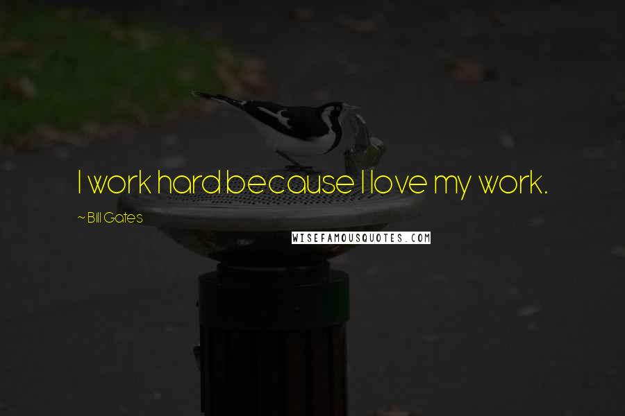 Bill Gates Quotes: I work hard because I love my work.