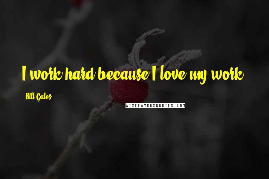 Bill Gates Quotes: I work hard because I love my work.