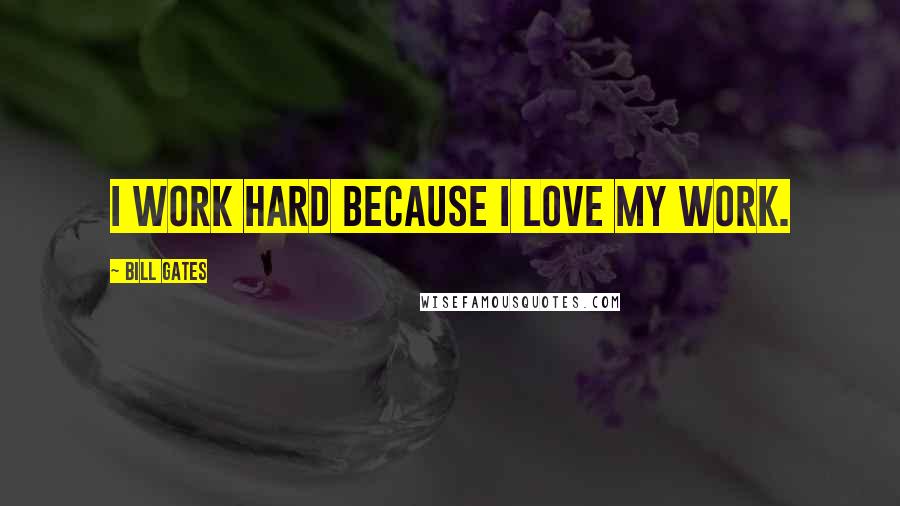 Bill Gates Quotes: I work hard because I love my work.