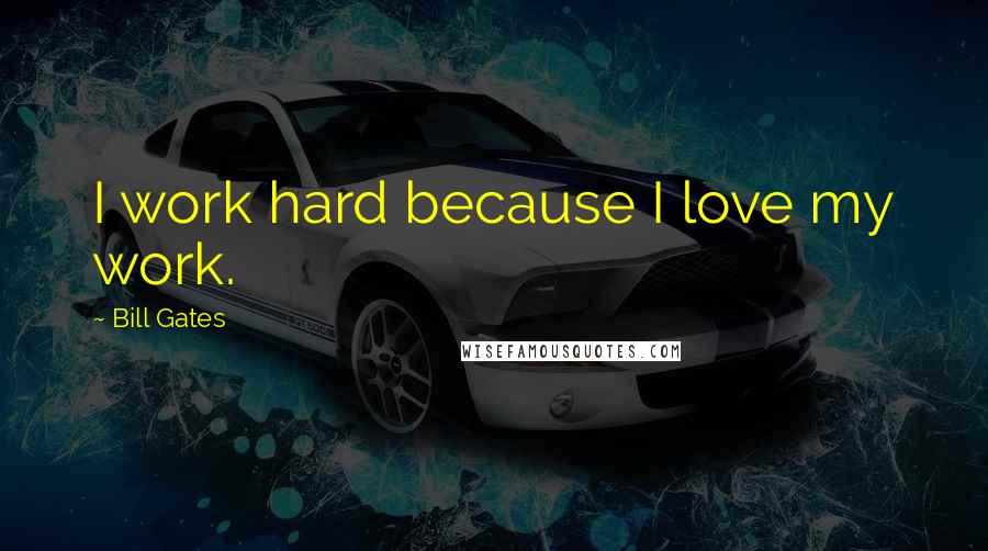 Bill Gates Quotes: I work hard because I love my work.