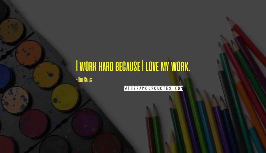 Bill Gates Quotes: I work hard because I love my work.
