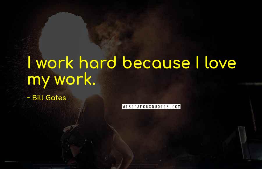 Bill Gates Quotes: I work hard because I love my work.