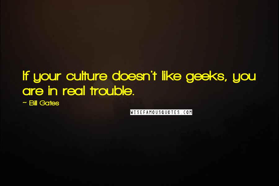 Bill Gates Quotes: If your culture doesn't like geeks, you are in real trouble.