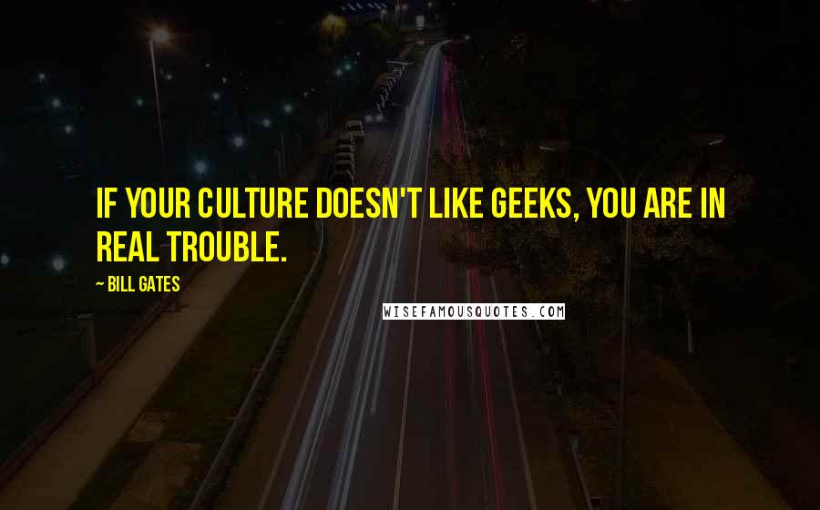 Bill Gates Quotes: If your culture doesn't like geeks, you are in real trouble.