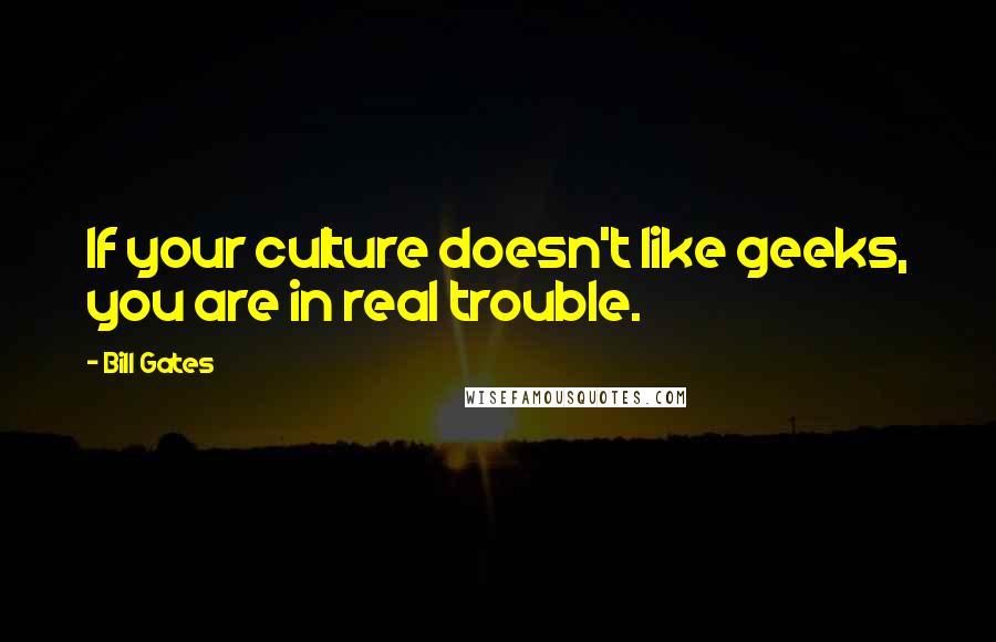 Bill Gates Quotes: If your culture doesn't like geeks, you are in real trouble.