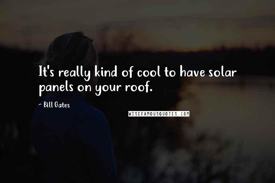 Bill Gates Quotes: It's really kind of cool to have solar panels on your roof.