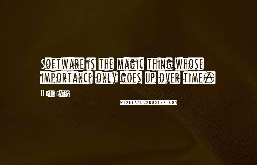 Bill Gates Quotes: Software is the magic thing whose importance only goes up over time.