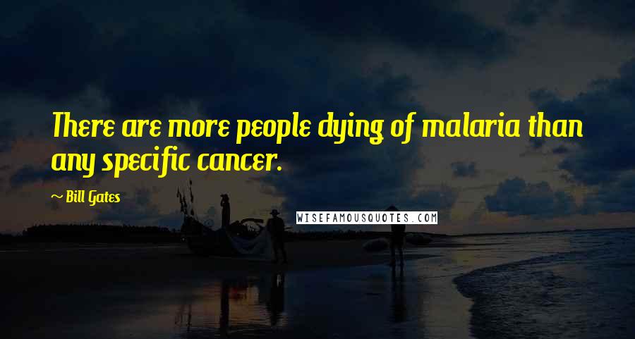 Bill Gates Quotes: There are more people dying of malaria than any specific cancer.