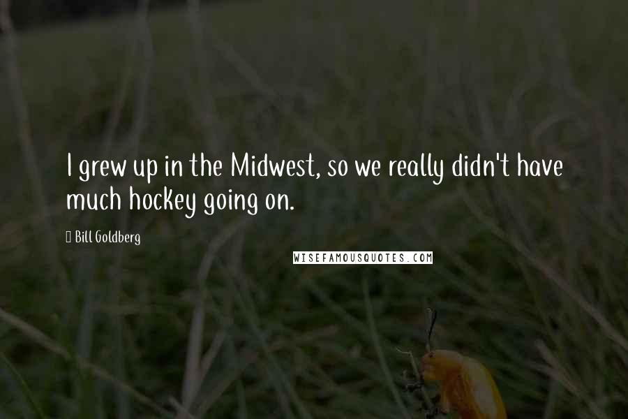 Bill Goldberg Quotes: I grew up in the Midwest, so we really didn't have much hockey going on.