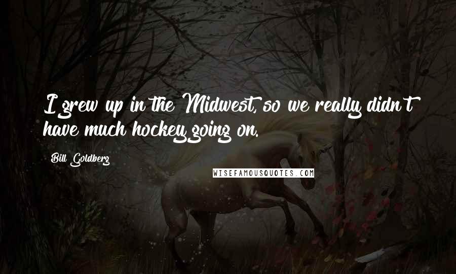Bill Goldberg Quotes: I grew up in the Midwest, so we really didn't have much hockey going on.