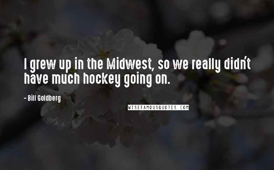 Bill Goldberg Quotes: I grew up in the Midwest, so we really didn't have much hockey going on.