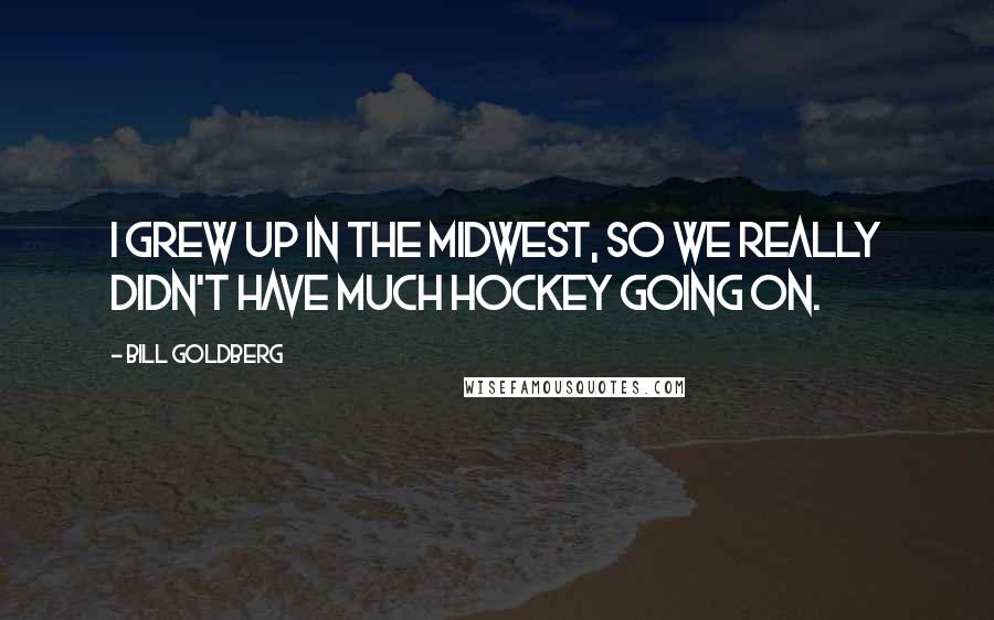 Bill Goldberg Quotes: I grew up in the Midwest, so we really didn't have much hockey going on.