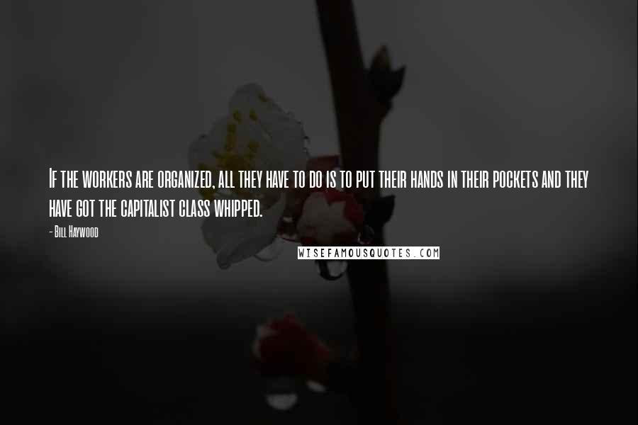 Bill Haywood Quotes: If the workers are organized, all they have to do is to put their hands in their pockets and they have got the capitalist class whipped.