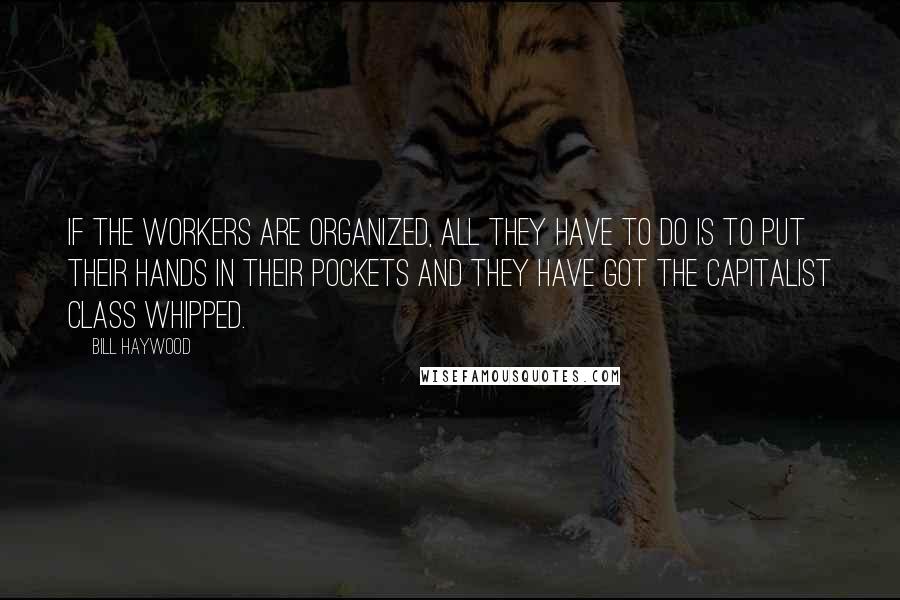 Bill Haywood Quotes: If the workers are organized, all they have to do is to put their hands in their pockets and they have got the capitalist class whipped.