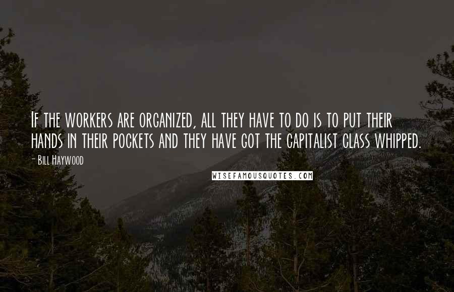 Bill Haywood Quotes: If the workers are organized, all they have to do is to put their hands in their pockets and they have got the capitalist class whipped.