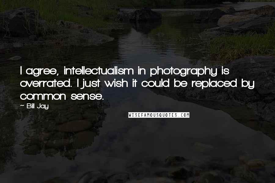 Bill Jay Quotes: I agree, intellectualism in photography is overrated. I just wish it could be replaced by common sense.
