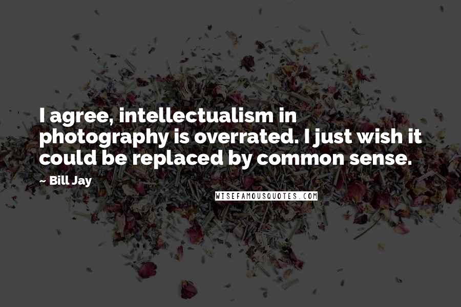 Bill Jay Quotes: I agree, intellectualism in photography is overrated. I just wish it could be replaced by common sense.