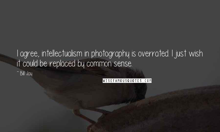 Bill Jay Quotes: I agree, intellectualism in photography is overrated. I just wish it could be replaced by common sense.