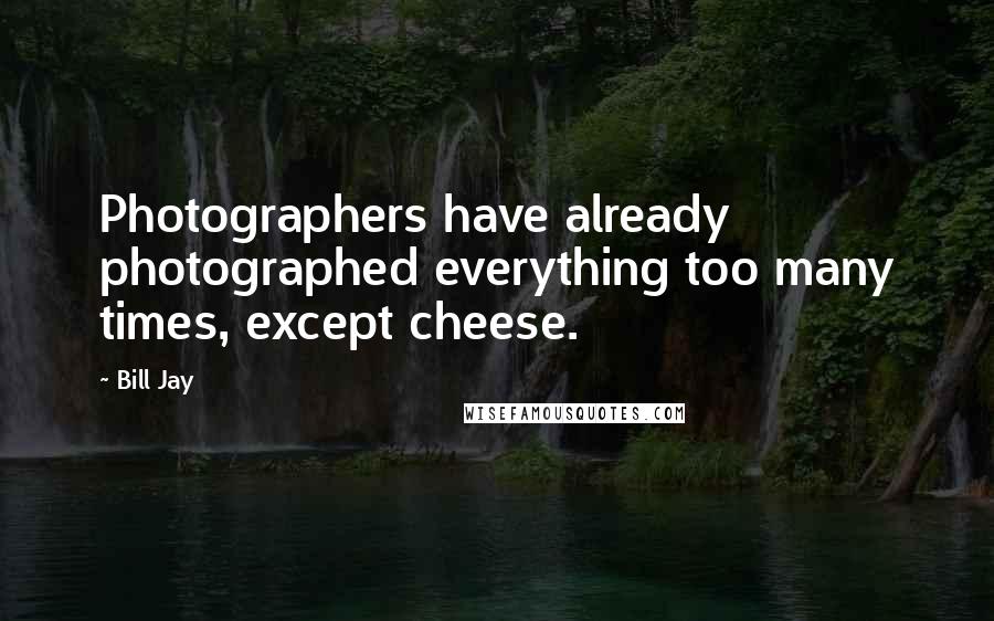 Bill Jay Quotes: Photographers have already photographed everything too many times, except cheese.