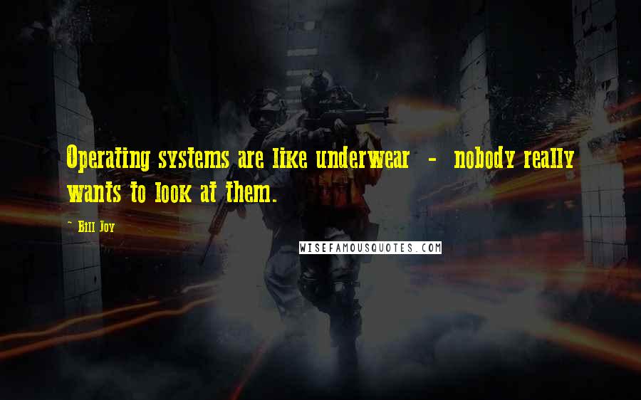 Bill Joy Quotes: Operating systems are like underwear  -  nobody really wants to look at them.