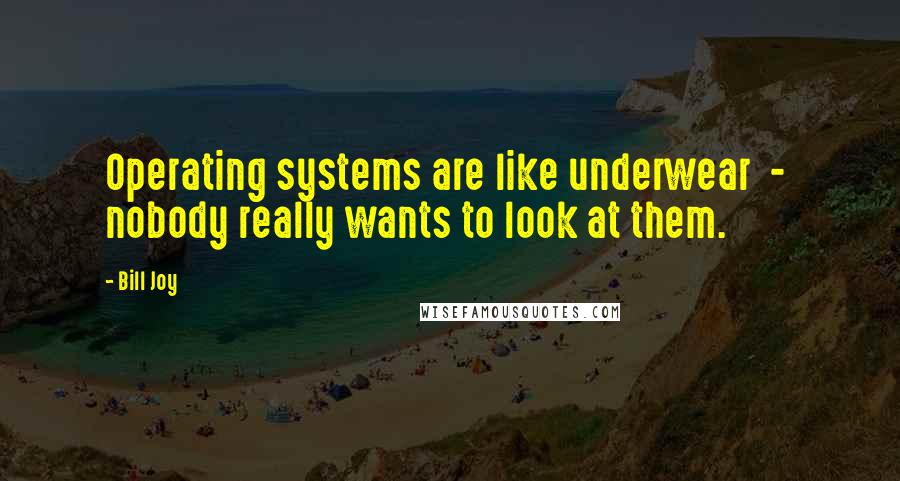 Bill Joy Quotes: Operating systems are like underwear  -  nobody really wants to look at them.