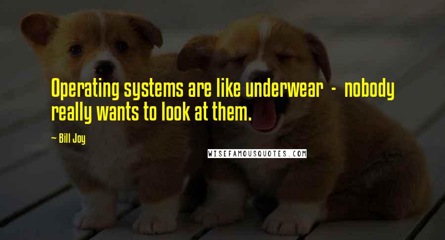 Bill Joy Quotes: Operating systems are like underwear  -  nobody really wants to look at them.