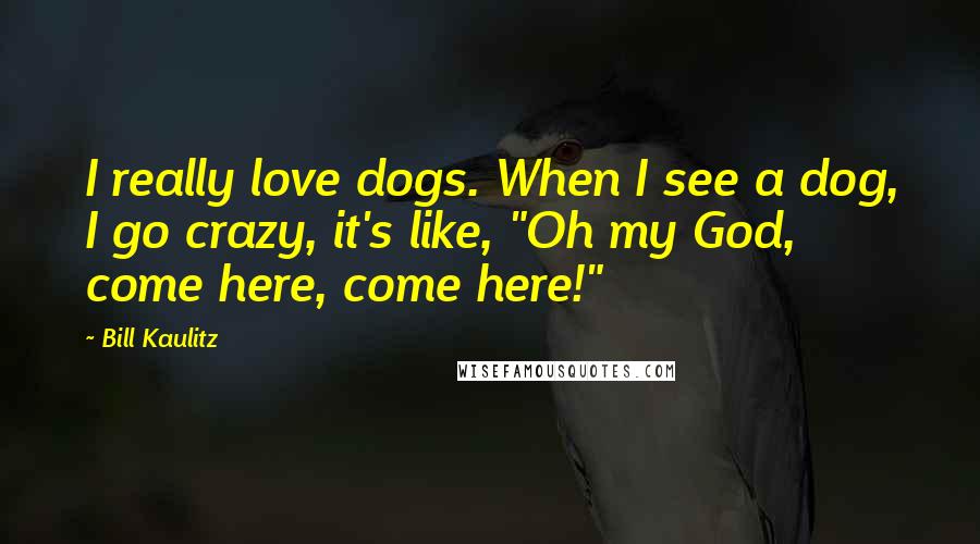 Bill Kaulitz Quotes: I really love dogs. When I see a dog, I go crazy, it's like, "Oh my God, come here, come here!"