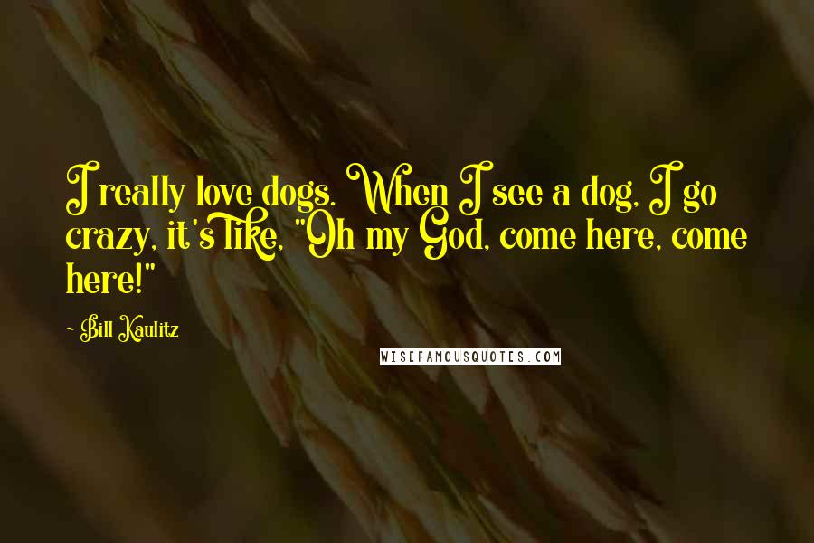 Bill Kaulitz Quotes: I really love dogs. When I see a dog, I go crazy, it's like, "Oh my God, come here, come here!"