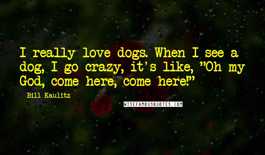 Bill Kaulitz Quotes: I really love dogs. When I see a dog, I go crazy, it's like, "Oh my God, come here, come here!"