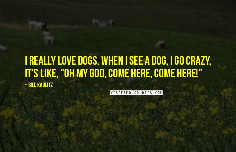 Bill Kaulitz Quotes: I really love dogs. When I see a dog, I go crazy, it's like, "Oh my God, come here, come here!"