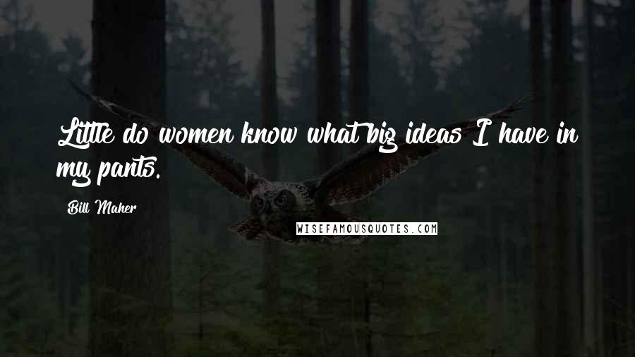 Bill Maher Quotes: Little do women know what big ideas I have in my pants.