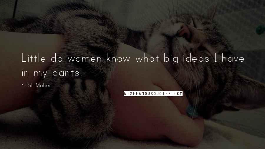 Bill Maher Quotes: Little do women know what big ideas I have in my pants.