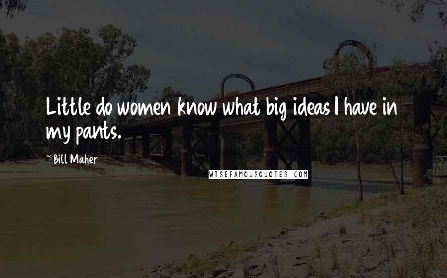 Bill Maher Quotes: Little do women know what big ideas I have in my pants.