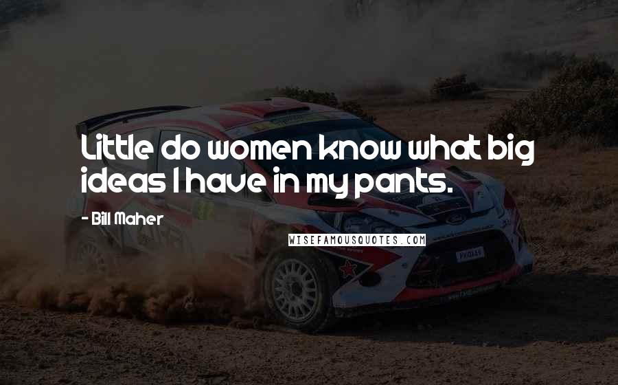 Bill Maher Quotes: Little do women know what big ideas I have in my pants.