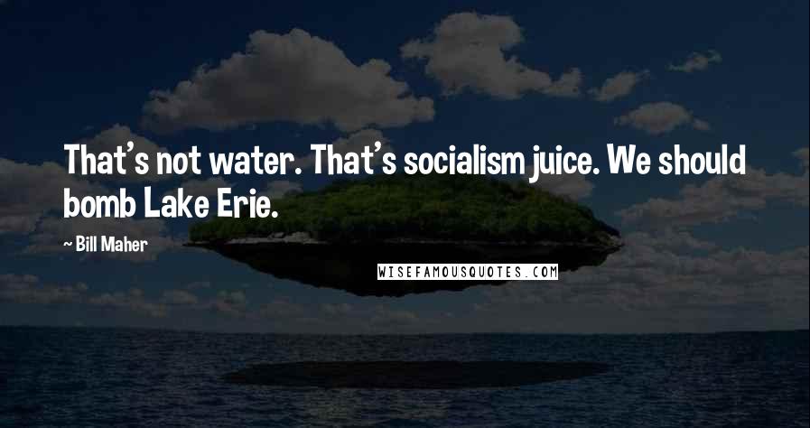 Bill Maher Quotes: That's not water. That's socialism juice. We should bomb Lake Erie.